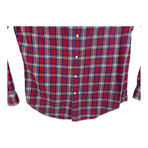 Vintage Polo Jeans Co Ralph Lauren Flannel Shirt Men's Red Heavy Cotton Large - Picture 3 of 13